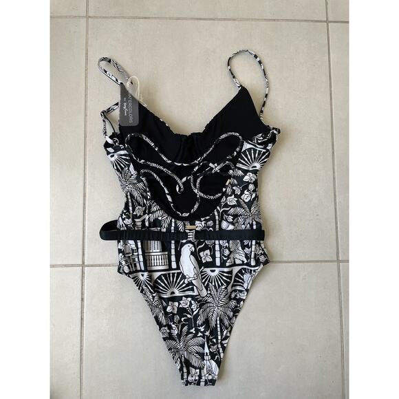 Kenny Flowers Swim One Piece Swimsuit Belted The Medellin Bird Swimwear - Picture 6 of 12